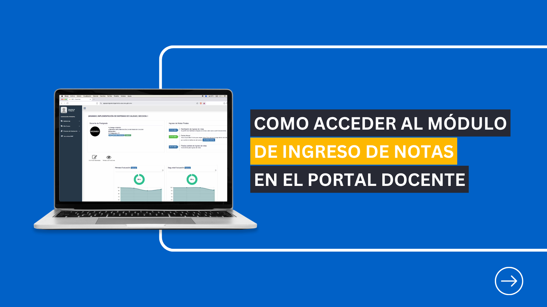 Como acceder al módulo de ingreso de notas